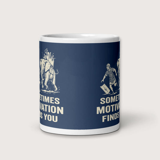 Motivation Finds You War Elephant Edition Mug - history buff gift by HistoHead