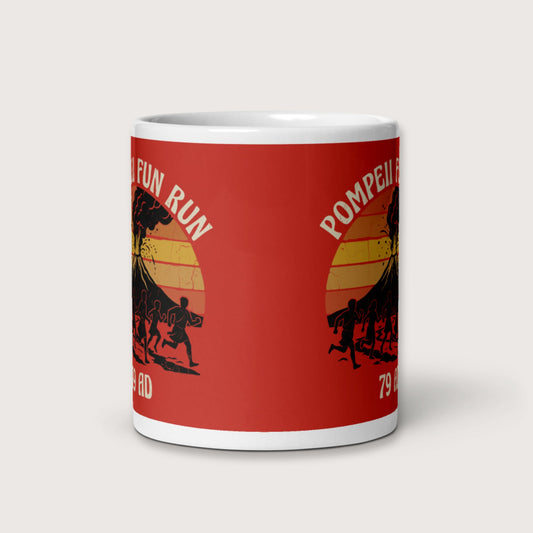 Pompeii Fun Run Retro Mug - history buff gift by HistoHead