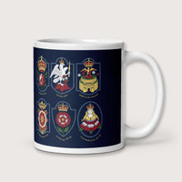 Six Wives Badges Mug - history buff gift by HistoHead