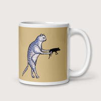 Weird Medieval Cat's Mouse-Gun Mug - history buff gift by HistoHead