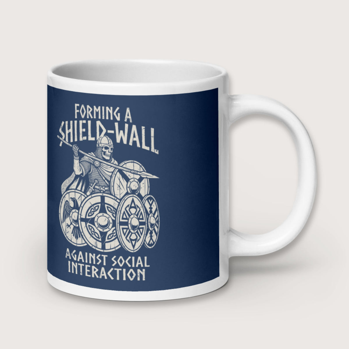 Shieldwall Against Social Interaction Mug - history buff gift by HistoHead