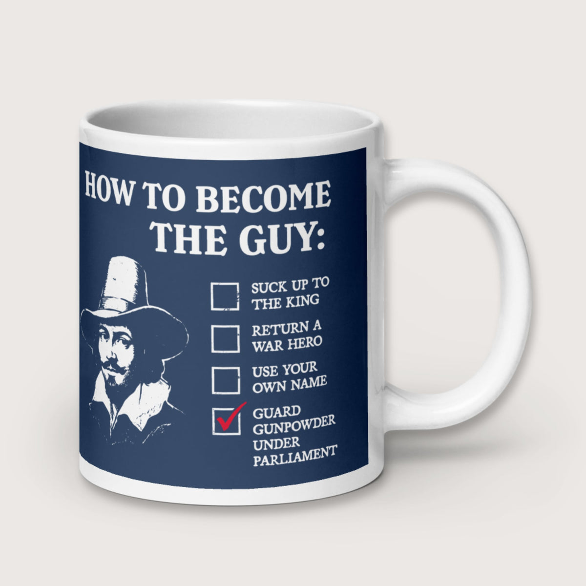 Guy Fawkes How to Become the Guy Mug - history buff gift by HistoHead