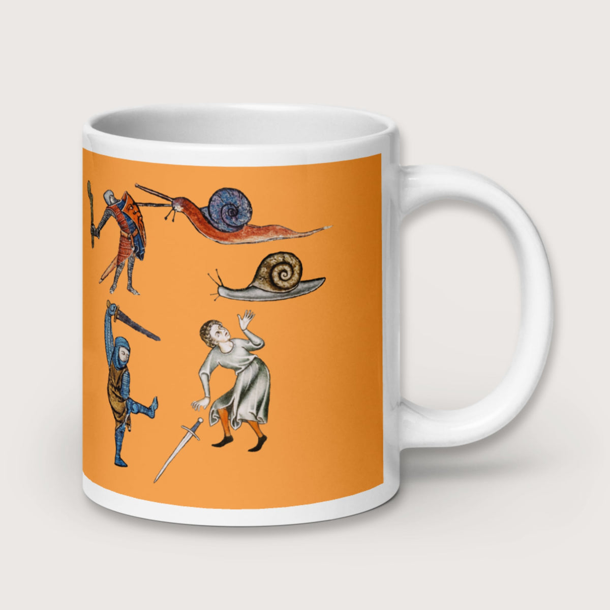 Medieval Marginalia Snail Enemy Mug - history buff gift by HistoHead
