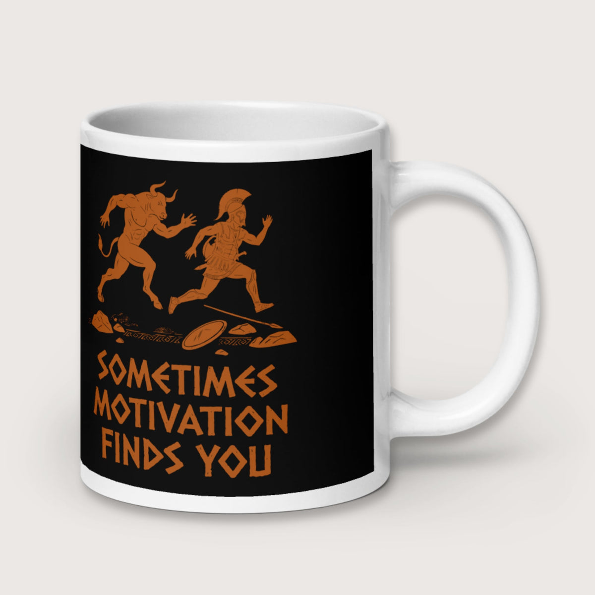 Motivation Finds You Minotaur Edition Mug - history buff gift by HistoHead
