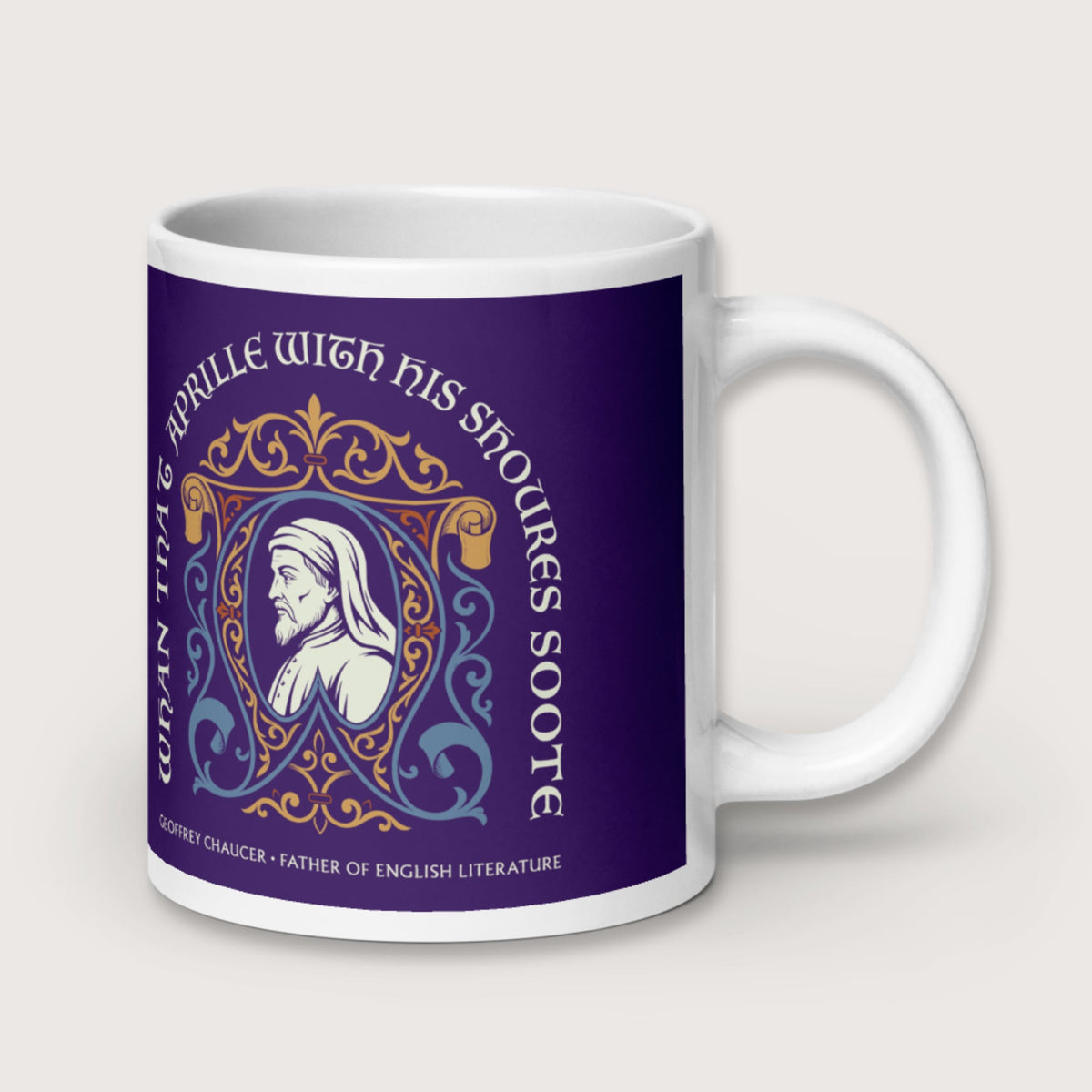 Geoffrey Chaucer Mug - history buff gift by HistoHead