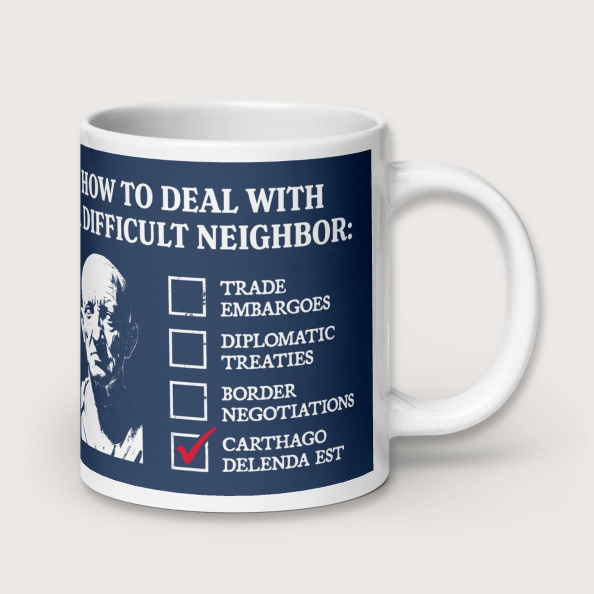 Cato's Foreign Policy Mug - history buff gift by HistoHead