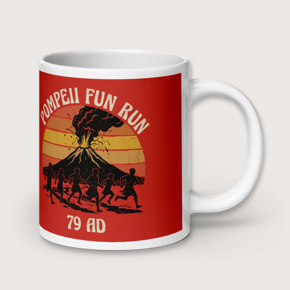 Pompeii Fun Run Retro Mug - history buff gift by HistoHead