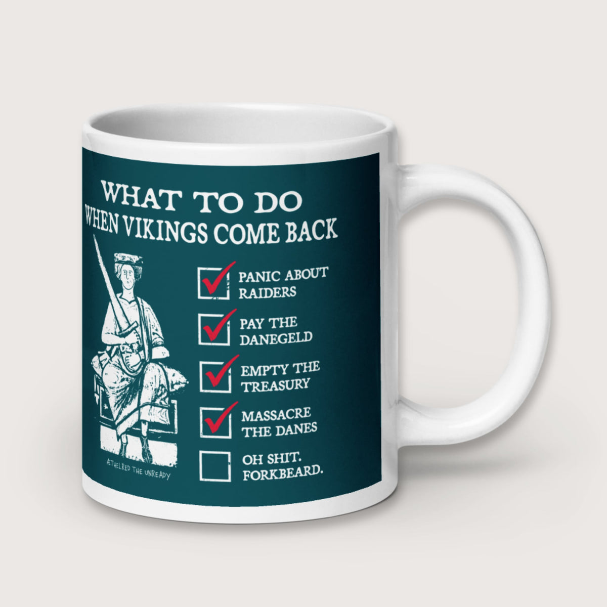 Æthelred the Unready Viking Raid Survival Guide Mug - history buff gift by HistoHead