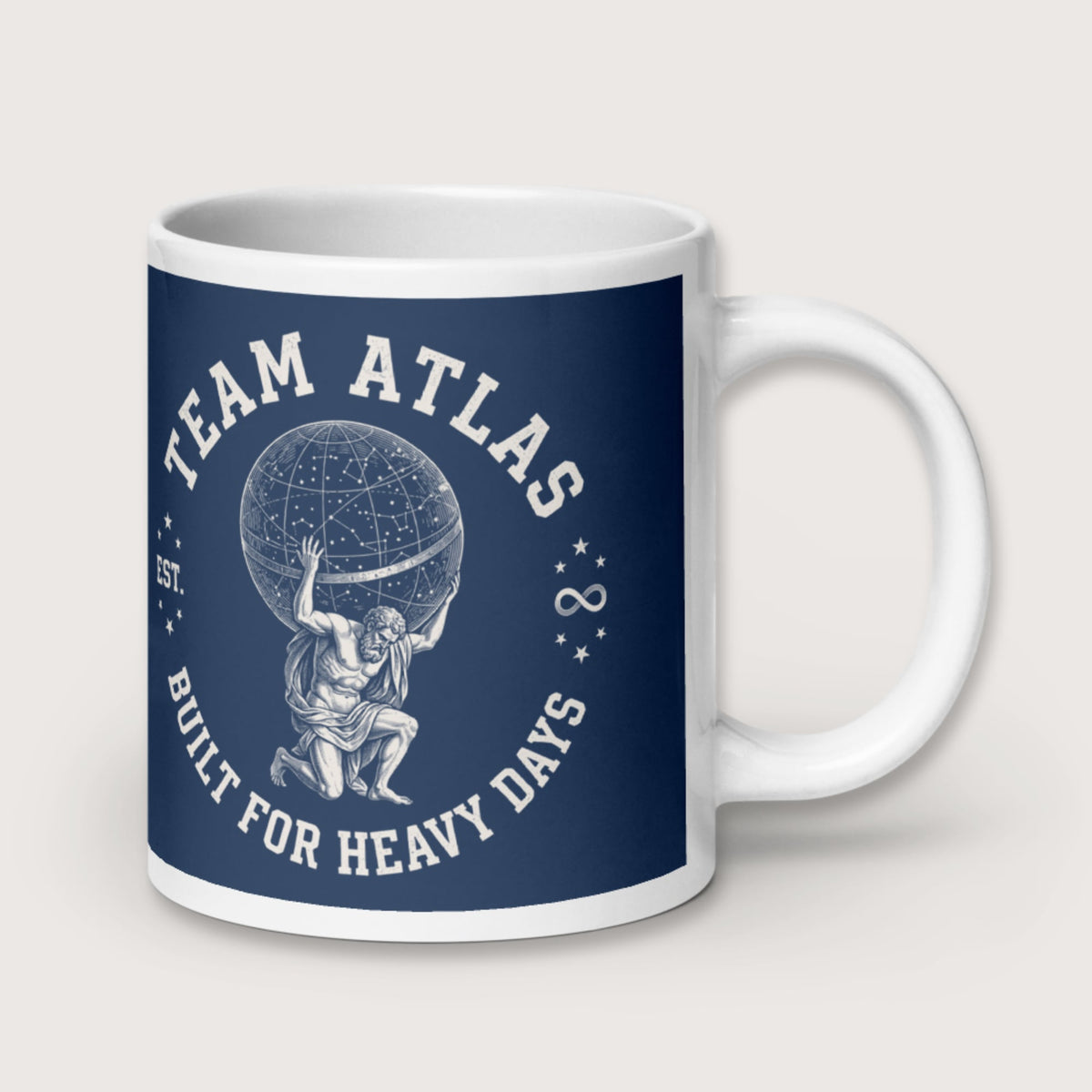 Team Atlas Built For Heavy Days Mug - history buff gift by HistoHead