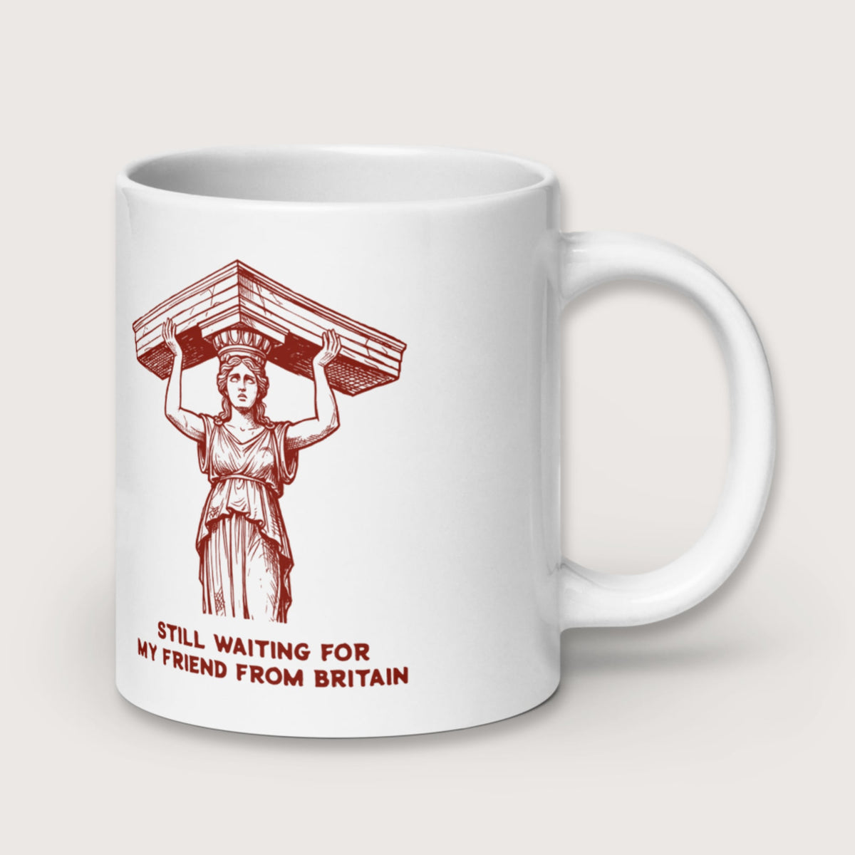 Caryatid Waiting for Her Friend Mug - history buff gift by HistoHead