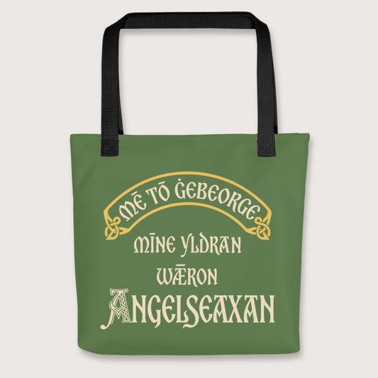 Black In My Defense My Ancestors Were Anglo-Saxons in Old English Bag - history buff gift by HistoHead
