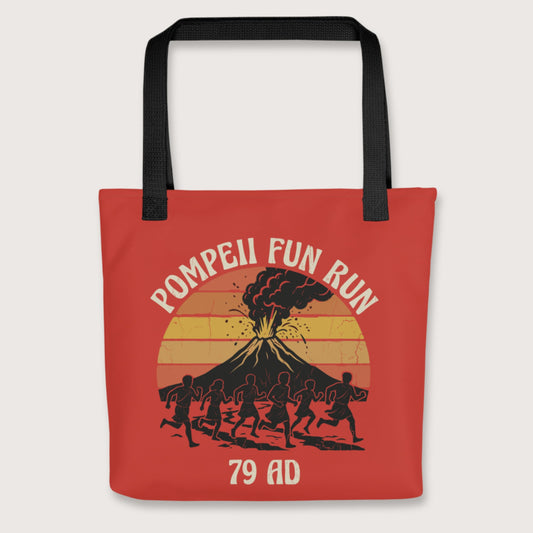 Black Pompeii Fun Run Retro Bag - history buff gift by HistoHead