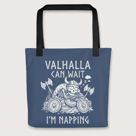 Black Valhalla Can Wait Bag - history buff gift by HistoHead