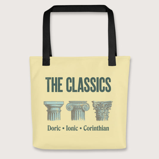 Black The Classics Doric Ionic Corinthian Bag - history buff gift by HistoHead