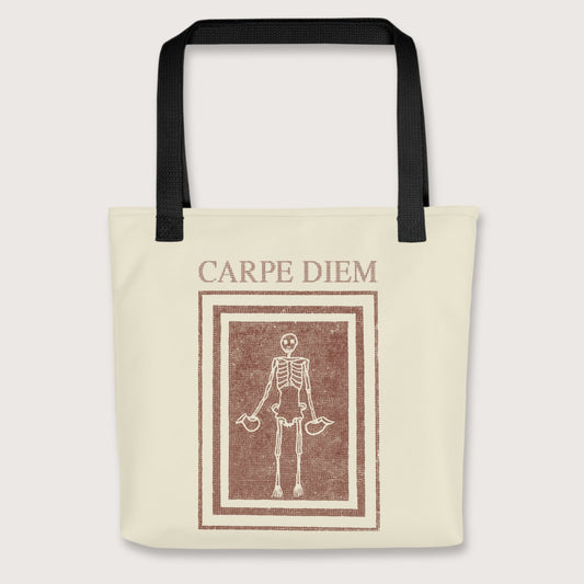 Black Carpe Diem Skeleton Bag - history buff gift by HistoHead