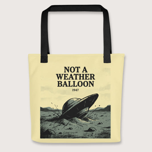 Black Roswell Weather Balloon Bag - history buff gift by HistoHead