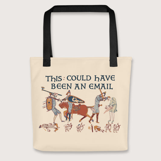 Black Bayeux Tapestry This Could Have Been an Email Bag - history buff gift by HistoHead