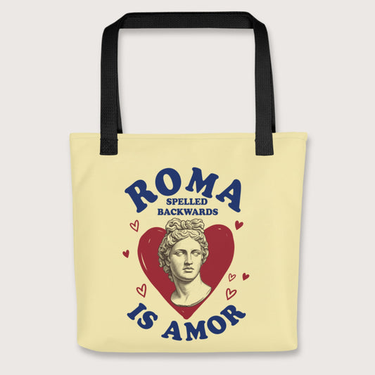 Black Roma Spelled Backwards Is Amor Bag - history buff gift by HistoHead