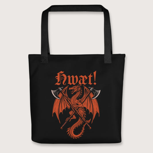Black Hwæt Dragon Axe Bag - history buff gift by HistoHead