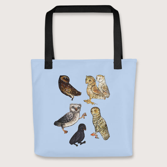 Black Weird Medieval Owls Bag - history buff gift by HistoHead