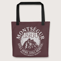 Black Montségur 1244 Still Here Still Heretic Bag - history buff gift by HistoHead