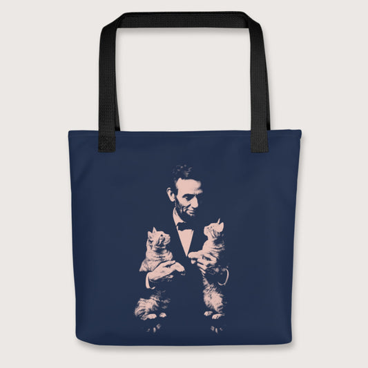 Black Lincoln Kittens Bag - history buff gift by HistoHead