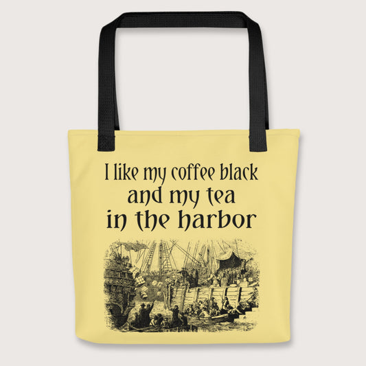 Black Coffee Black Tea in the Harbor Bag - history buff gift by HistoHead