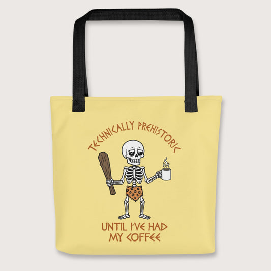 Black Until I've Had My Coffee Bag - history buff gift by HistoHead