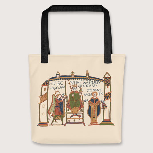 Black Here Sits Throned Harold King of the English Bayeux Tapestry Bag - history buff gift by HistoHead