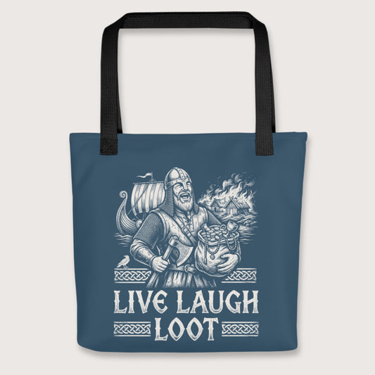 Black Live Laugh Loot Bag - history buff gift by HistoHead