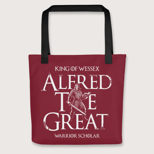 Black Alfred the Great Scholar King Bag - history buff gift by HistoHead