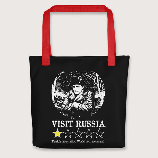Red Napoleon Visit Russia Review Bag - history buff gift by HistoHead
