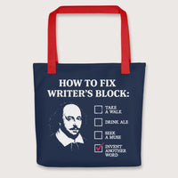 Red Shakespeare How to Fix Writer's Block Bag - history buff gift by HistoHead
