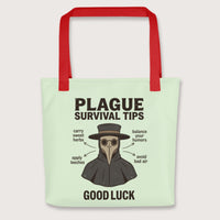Red Plague Survival Tips Bag - history buff gift by HistoHead