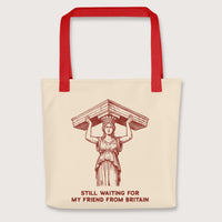 Red Caryatid Waiting for Her Friend Bag - history buff gift by HistoHead