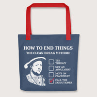Red Henry VIII's Breakup Guide Bag - history buff gift by HistoHead