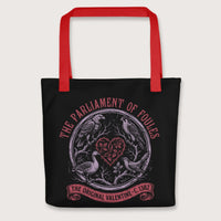 Red Chaucer Parliament of Foules Valentine Bag - history buff gift by HistoHead