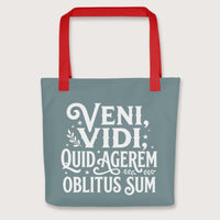 Red Latin I Came I Saw I Forgot I Was Doing Bag - history buff gift by HistoHead