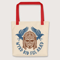 Red Wyrd Bið Ful Aræd Sutton Hoo Helmet Edition Bag - history buff gift by HistoHead