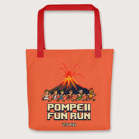 Red Pompeii Fun Run Pixel Art Bag - history buff gift by HistoHead