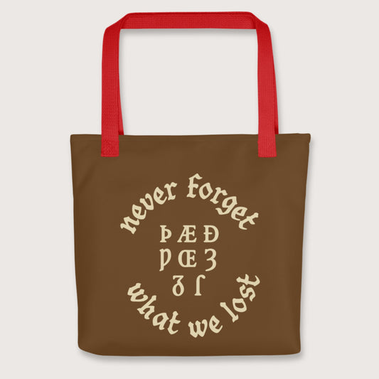 Red Never Forget Lost Letters Bag - history buff gift by HistoHead