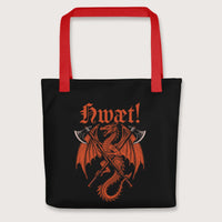 Red Hwæt Dragon Axe Bag - history buff gift by HistoHead