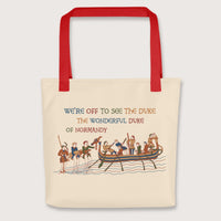 Red Bayeux Tapestry We're Off to See the Duke Bag - history buff gift by HistoHead