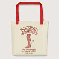 Red Troy Sports Medicine Clinic Bag - history buff gift by HistoHead
