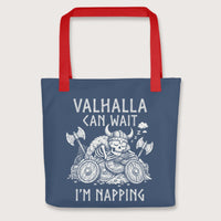 Red Valhalla Can Wait Bag - history buff gift by HistoHead