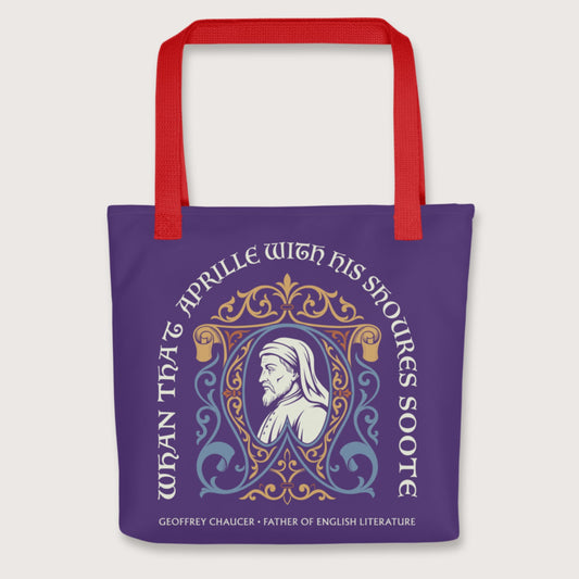 Red Geoffrey Chaucer Bag - history buff gift by HistoHead