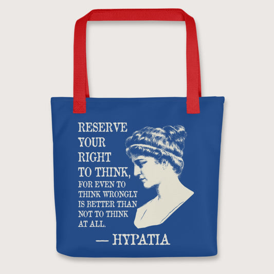 Red Hypatia Quote Bag - history buff gift by HistoHead
