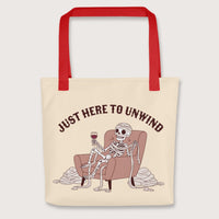 Red Just Here to Unwind Bag - history buff gift by HistoHead