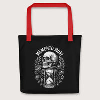Red Memento Mori Tempus Fugit Bag - history buff gift by HistoHead