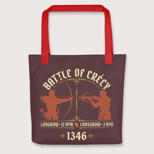 Red Battle of Crecy 1346 Bag - history buff gift by HistoHead